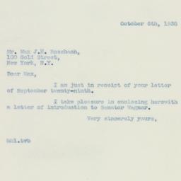 Letter: 1938 October 6