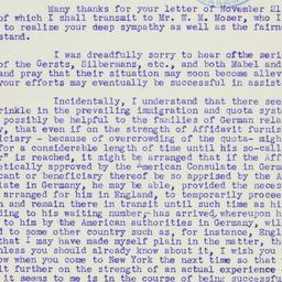 Letter: 1938 November 29