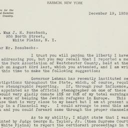 Letter: 1938 December 19