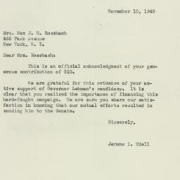 Letter: 1949 November 10