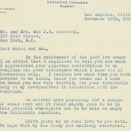 Letter: 1938 November 19