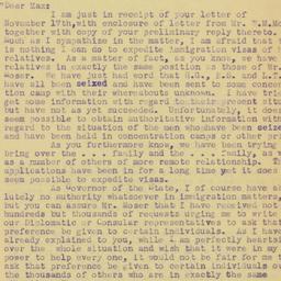 Letter: 1938 November 29