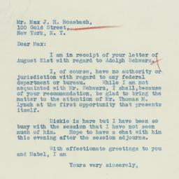 Letter: 1933 August 24