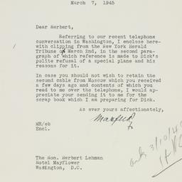 Letter: 1945 March 7