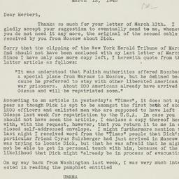 Letter: 1945 March 12
