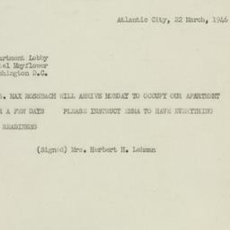 Letter: 1946 March 22