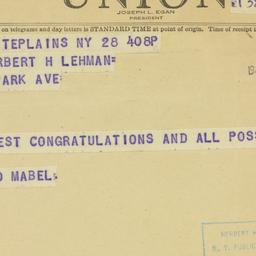 Telegram: 1947 March 28
