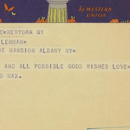 Telegram: 1939 March 28