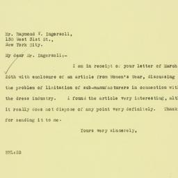 Letter: 1926 March 29