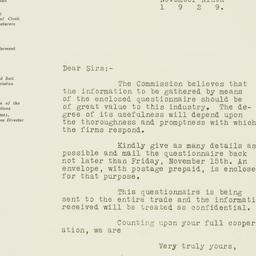 Letter: 1929 November 9