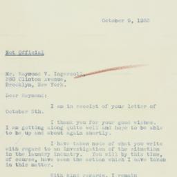 Letter: 1933 October 9