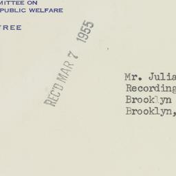 Letter: 1955 March 3