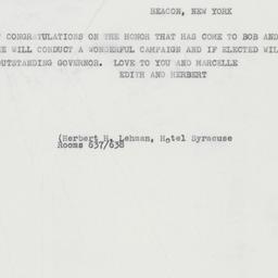 Telegram: 1962 September 18