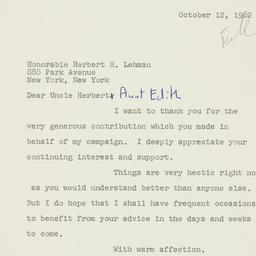 Letter: 1962 October 12