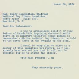 Letter: 1934 March 30