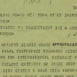 Telegram: 1956 July 17