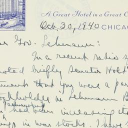 Letter: 1940 October 30