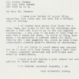Letter: 1960 August 24