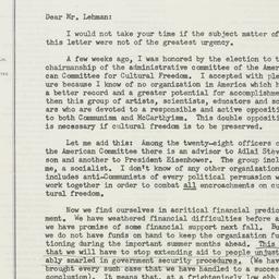 Letter: 1954 May 18