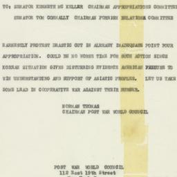 Telegram: 1950 July 8