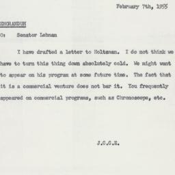 Memorandum: 1955 February 7