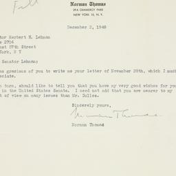 Letter: 1949 December 2
