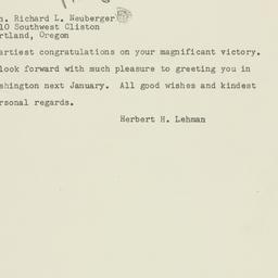 Telegram: 1954 November 4