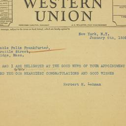 Telegram: 1939 January 6