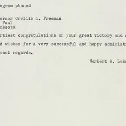 Telegram: 1956 November 8