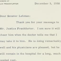 Letter: 1958 December 5