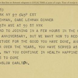 Telegram: 1963 March 27