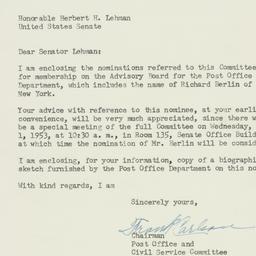 Letter: 1953 June 29