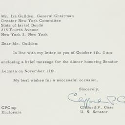Letter: 1958 November 3