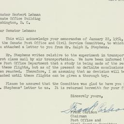 Letter: 1954 January 28