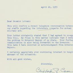 Letter: 1955 April 21