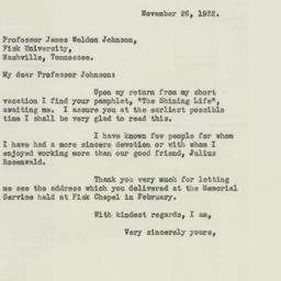 Letter: 1932 November 26