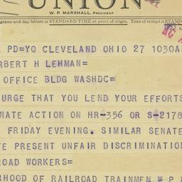 Telegram: 1953 July 27