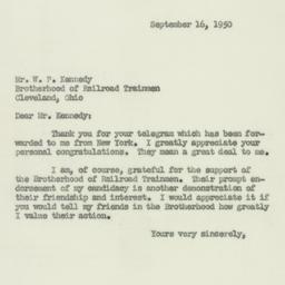 Letter: 1950 September 16