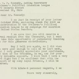 Letter: 1949 October 31