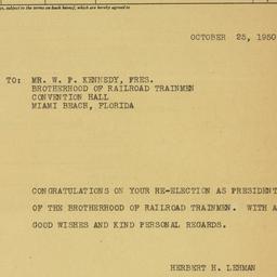 Telegram: 1950 October 25