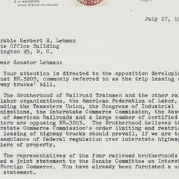 Letter: 1953 July 17