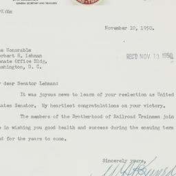 Letter: 1950 November 10
