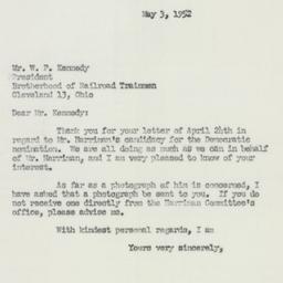 Letter: 1952 May 3