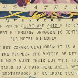 Telegram: 1949 November 9