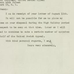 Letter: 1947 August 18