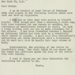 Letter: 1947 March 1
