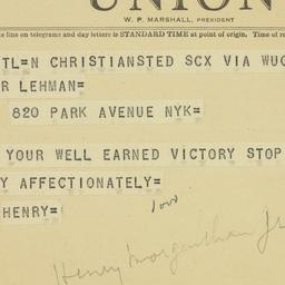 Telegram: 1949 November 9