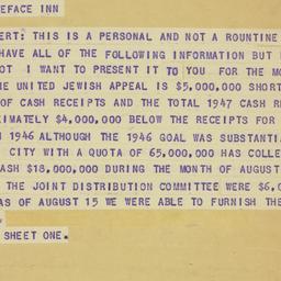 Telegram: 1947 August 25
