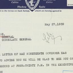 Memorandum: 1939 May 27