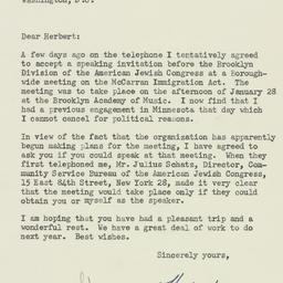 Letter: 1952 December 10